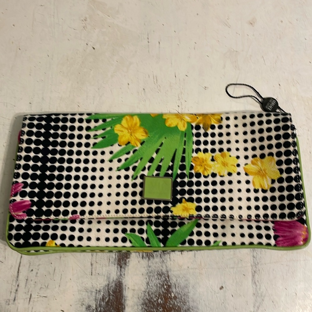 NWT Versace Jeans Couture  Polka Dot Floral Clutch
